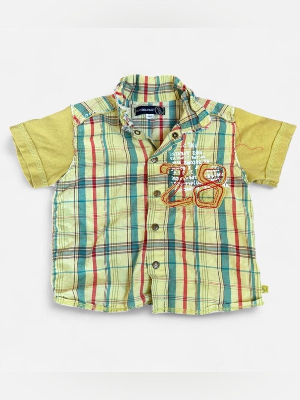 Vintage Jean Bourget plaid kids shirt Size 18 months